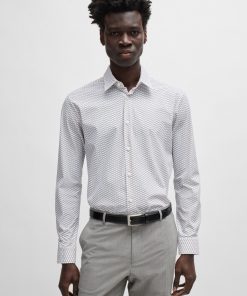 Hugo Boss-Slim-fit shirt in printed performance-stretch jersey-hugo boss sale