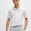 Hugo Boss Polo Shirts-Stretch-cotton slim-fit polo shirt with printed logo-hugo boss store 4