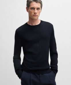 Hugo Boss Sweaters and Cardigans-Structured-silk sweater in a regular fit-hugo boss store