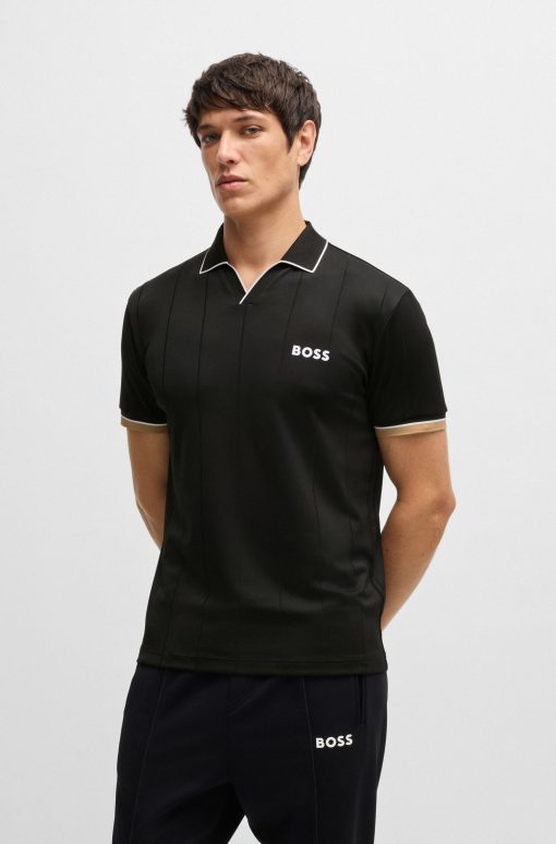 Hugo Boss Polo Shirts-BOSS x Matteo Berrettini active polo shirt with four-way stretch-hugo boss sale