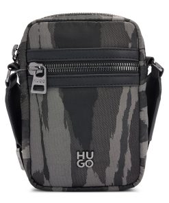 Hugo Boss Bags-Stacked-logo reporter bag with seasonal pattern-hugo boss store