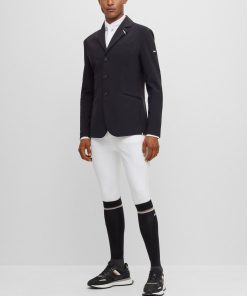 Hugo Boss-Equestrian slim-fit show shirt in mixed materials-hugo boss store 2