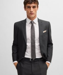 Hugo Boss Suits-Slim-fit suit in micro-patterned wool-boss outlet