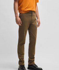 Hugo Boss Pants-Regular-fit chinos in stretch-cotton satin-boss hugo