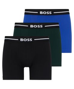 Hugo Boss Underwear-Three-pack of stretch-cotton boxer briefs with logos-hugo boss store