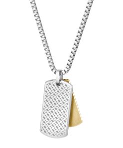 Hugo Boss Cufflinks and Jewelry-Box-chain necklace with branded double-tag pendant-hugo boss store 2