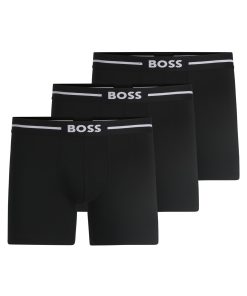 Hugo Boss Underwear-Three-pack of stretch-cotton boxer briefs with logos-hugo boss store