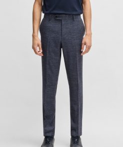 Hugo Boss-Slim-fit trousers in patterned wool-hugoboss