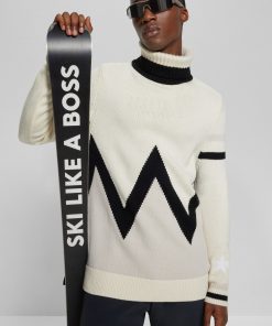 Hugo Boss Sweaters and Cardigans-BOSS x Perfect Moment virgin-wool sweater with stripe intarsia-boss store