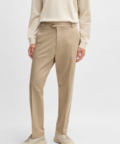 Hugo Boss Pants-Straight-fit trousers in stretch-cotton dobby-hugo boss near me