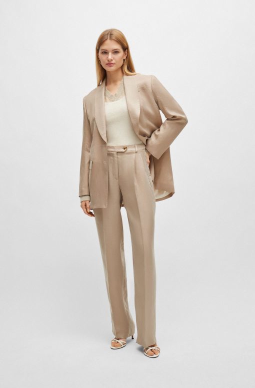 Hugo Boss Pants-High-waisted trousers with a wide leg-boss hugo - Image 2