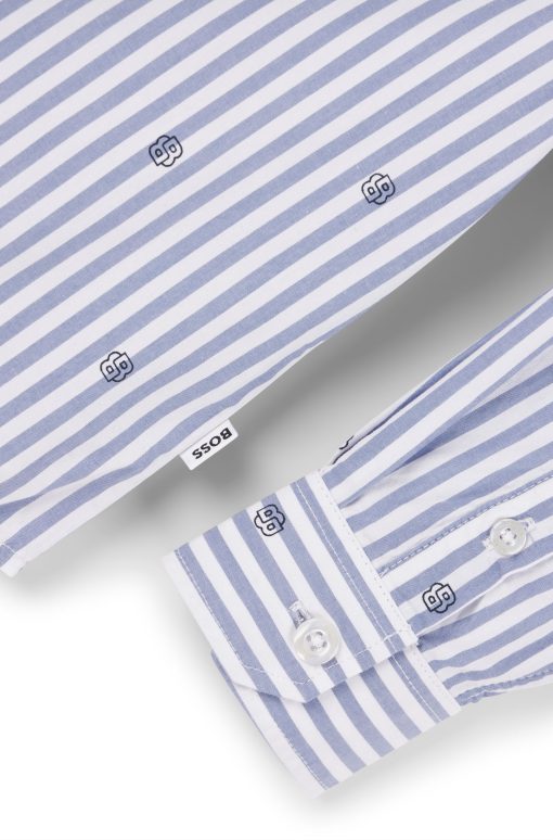 Hugo Boss-Kids' regular-fit cotton shirt with Double B monograms-hugo boss outlet - Image 2