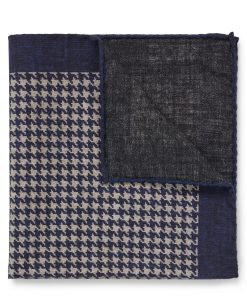 Hugo Boss Ties and Pocket Squares-Printed pocket square in cotton and wool-hugo boss outlet