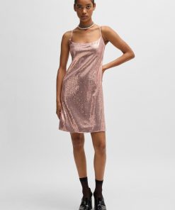 Hugo Boss Dresses-Strappy dress with all-over sequin embellishments-boss near me