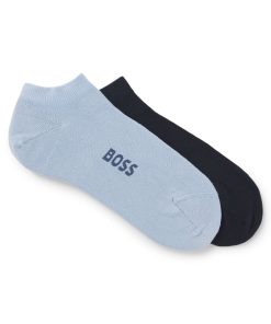 Hugo Boss Socks-Two-pack of ankle socks in a bamboo-viscose blend-hugo boss store near me