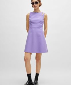 Hugo Boss Dresses-Sleeveless mini dress with cut-out shoulder detail-hugo by hugo boss