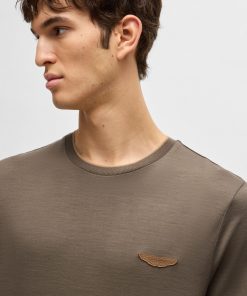 Hugo Boss T-Shirts-BOSS x ASTON MARTIN T-shirt in merino-wool jersey-hugo boss sale 2