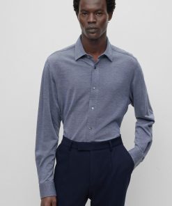 Hugo Boss-Relaxed-fit shirt in Italian cotton-blend jersey-boss store near me