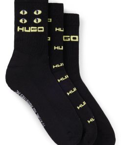 Hugo Boss Socks-Three-pack of short-length socks with seasonal branding-hugo