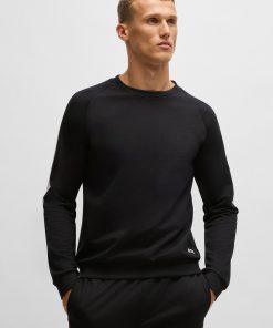 Hugo Boss Sweatshirts and Jogging Pants-Regular-fit sweatshirt in cotton terry with contrast panels-hugo boss sale