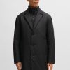 Hugo Boss Jackets and Coats-Slim-fit coat with all-over check-hugo boss store 4