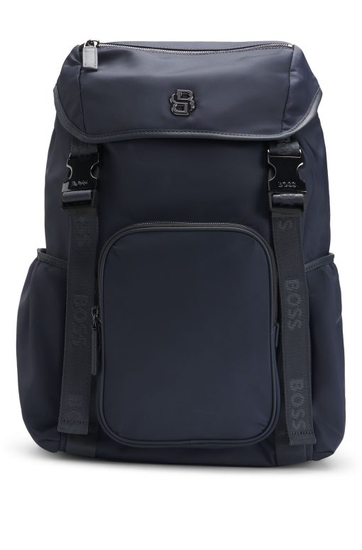 Hugo Boss Bags-Multi-pocket backpack with Double B monogram trim-hugo boss sale