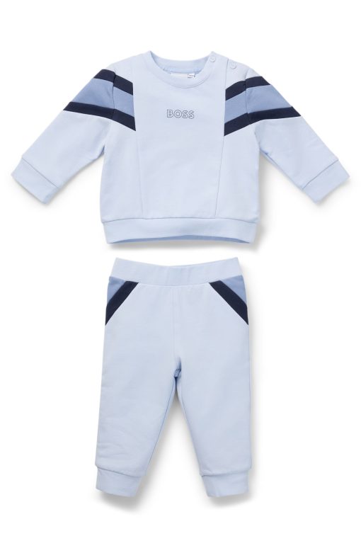 Hugo Boss-Baby tracksuit in stretch cotton with logo prints-hugo boss store