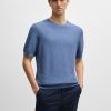 Hugo Boss Sweaters and Cardigans-Zip-neck knit polo in a linen blend-hugo by hugo boss 4