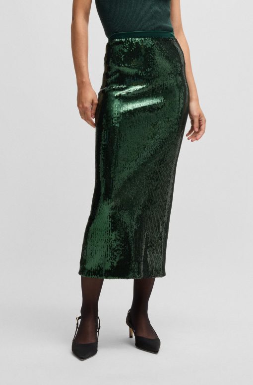 Hugo Boss Skirts-Relaxed-fit maxi skirt with sequin embellishments-boss near me