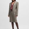 Hugo Boss Dresses-Long-sleeved dress with scarf neckline-boss outlet 3