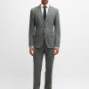 Hugo Boss Suits-Regular-fit suit in patterned wool and silk-hugo boss near me 3