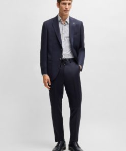 Hugo Boss Sport Coats-Regular-fit suit jacket in micro-patterned virgin wool-hugo boss near me 2