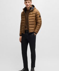 Hugo Boss Jackets and Coats-Water-repellent down jacket with tonal logo-boss near me 2