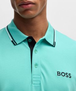 Hugo Boss Polo Shirts-Polo shirt with contrast logos-hugo boss near me 2