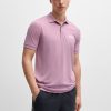 Hugo Boss Polo Shirts-Cotton-piqué slim-fit polo shirt with tonal logo-hugo boss store 3