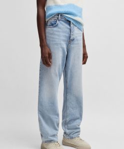 Hugo Boss Pants-Baggy-fit jeans in heavyweight cotton denim-hugo boss near me