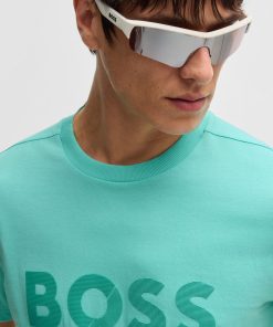 Hugo Boss T-Shirts-Cotton-jersey T-shirt with large logo-hugo boss store 2