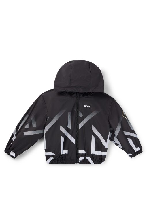 Hugo Boss-Kids' hooded windbreaker with degradé artwork-boss hugo - Image 2