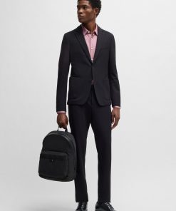 Hugo Boss Bags-Structured backpack with signature trims-boss store 2