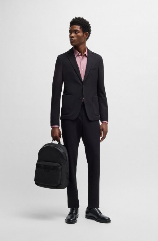 Hugo Boss Bags-Structured backpack with signature trims-boss store - Image 2