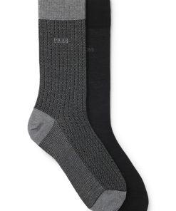 Hugo Boss Socks-Two-pack of socks in mercerized cotton-hugo boss outlet