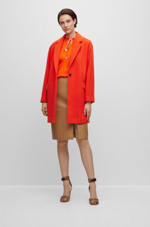 Hugo Boss Blouses-Relaxed-fit blouse in stretch silk with tie front-hugo boss store - Image 2