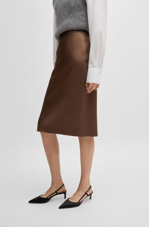 Hugo Boss Skirts-Pencil skirt in lustrous fabric-hugo