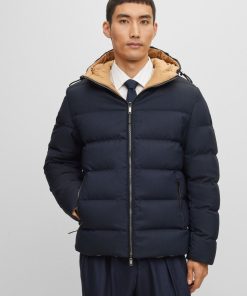 Hugo Boss Jackets and Coats-Reversible down jacket in a wool blend-hugoboss