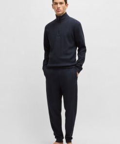 Hugo Boss Sweatshirts and Jogging Pants-Cotton tracksuit bottoms with embroidered logo-boss store 2