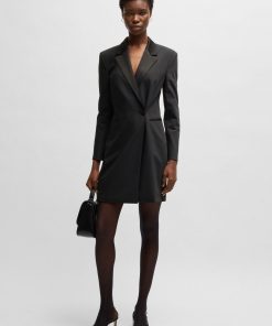 Hugo Boss Dresses-Tuxedo-style dress with wrap front-hugoboss