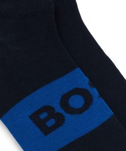 Hugo Boss Socks-Two-pack of ankle-length socks in stretch fabric-hugo boss store near me 2