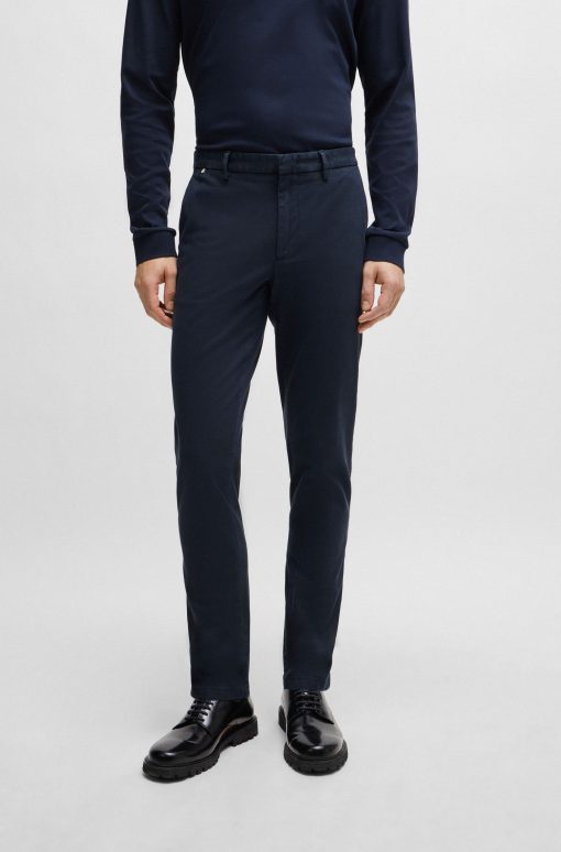 Hugo Boss Pants-Slim-fit chinos in a stretch-cotton blend-hugo boss near me