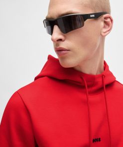 Hugo Boss Tracksuits-Regular-fit hoodie with logo detail-boss store near me 2