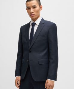 Hugo Boss Suits-Slim-fit suit in micro-patterned stretch wool-boss hugo 2